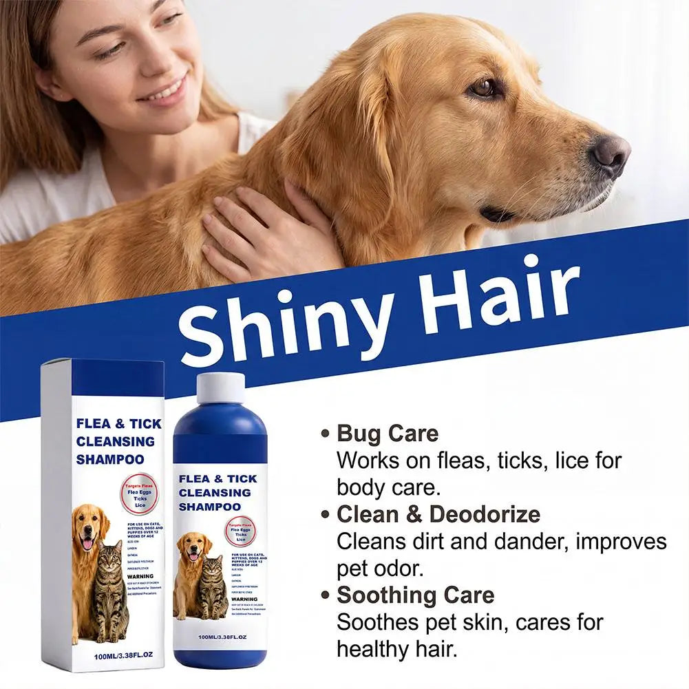Flea & Tick Pet Shampoo, 100ml