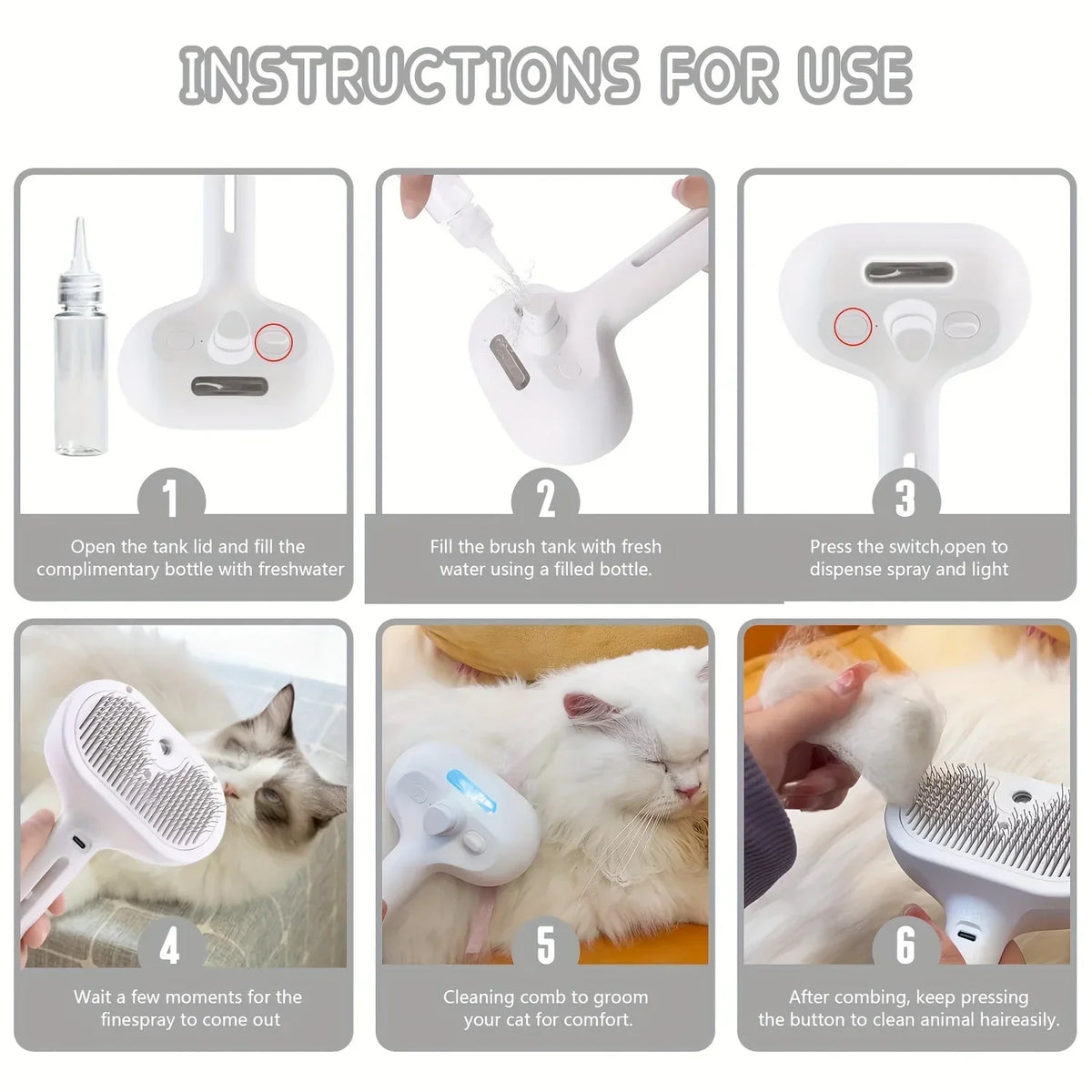Steam Mist Grooming Comb