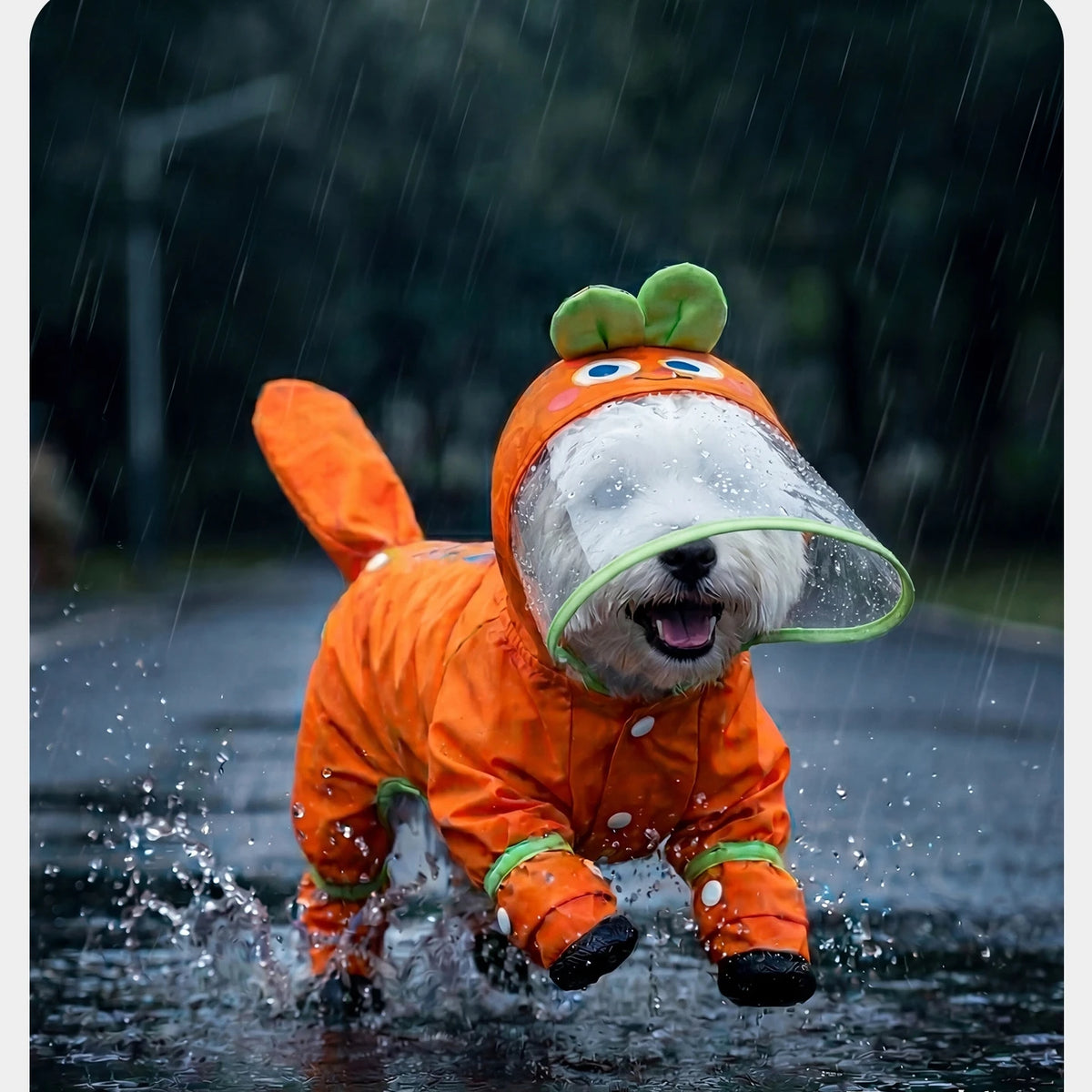 Carrot Waterproof Dog Raincoat