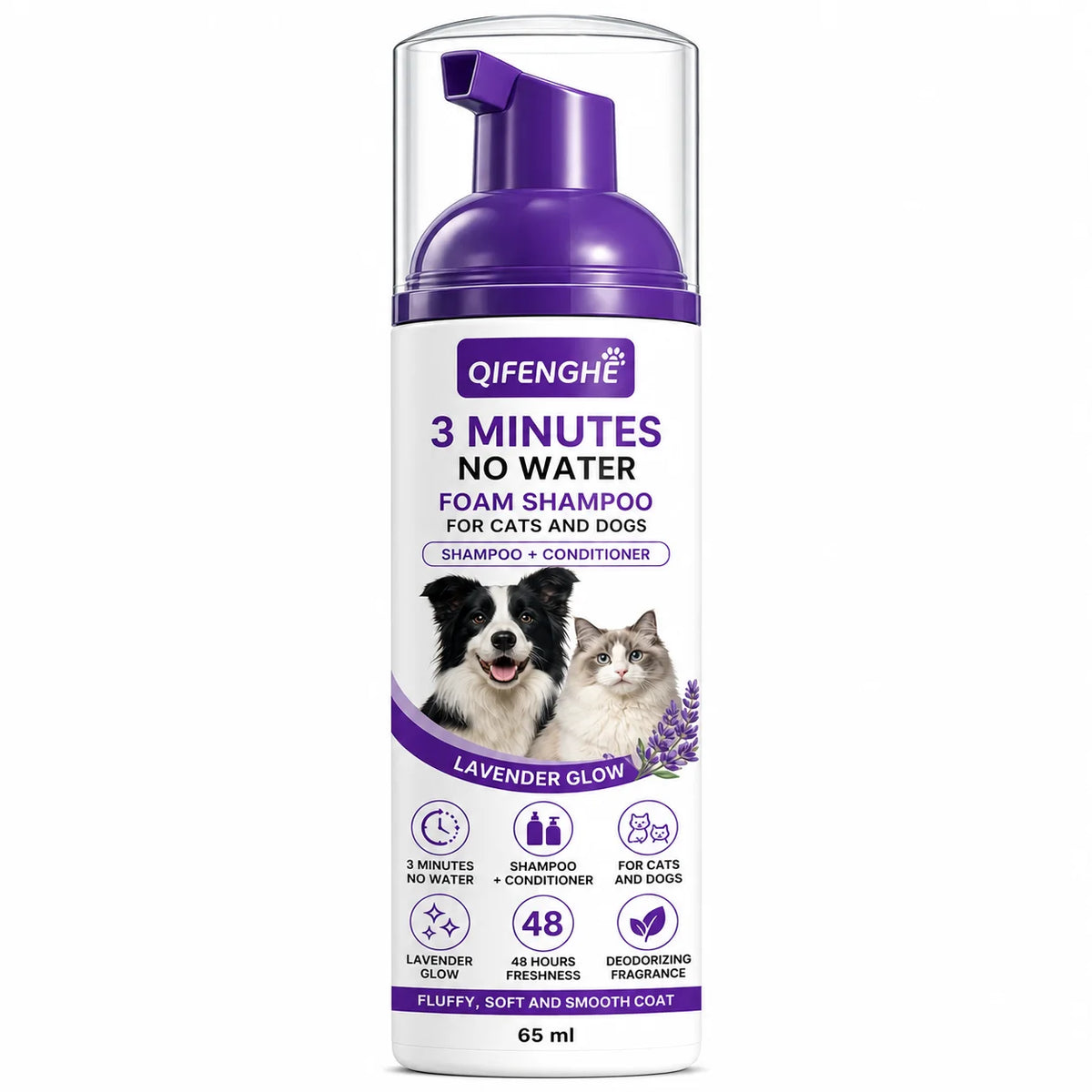 Lavender Waterless Foam Shampoo, 65ml
