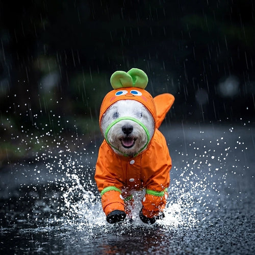 Carrot Waterproof Dog Raincoat
